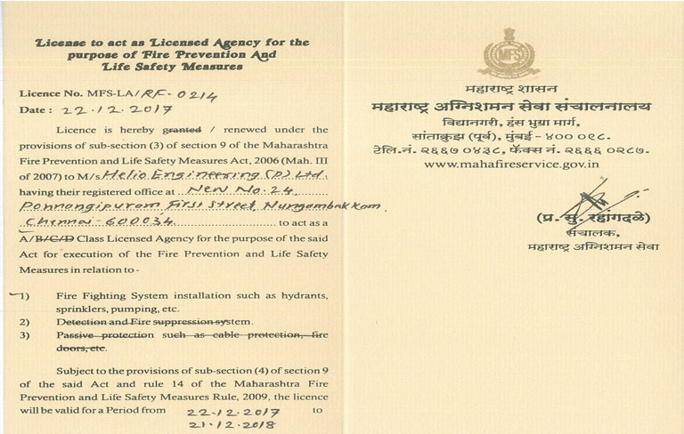 Helio Engineering Fire water pump house Testing Projects